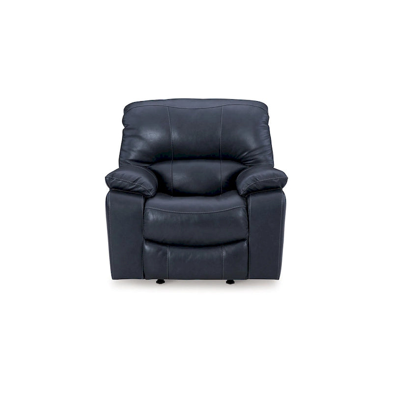 Power-Liegesessel, ozeanblaues Leder, USB-Anschluss