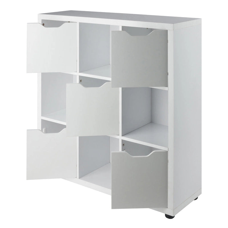 3-stöckiger Holzschrank - 37,5 - Weiß