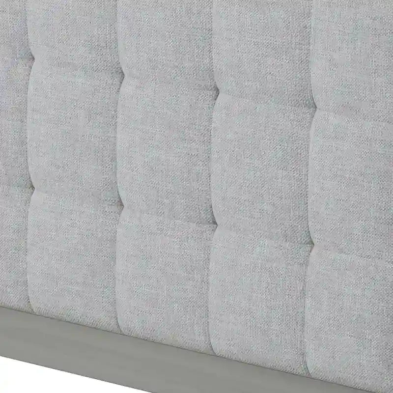 Massivholz-Plattformbett mit gepolstertem Kopfteil, Queen-Size
