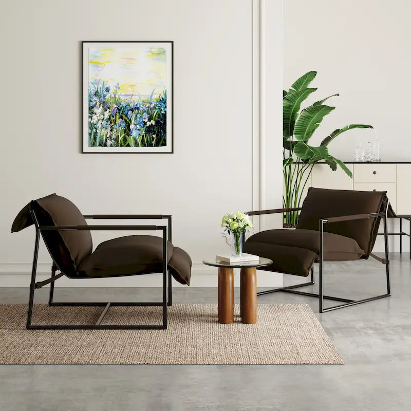 Stoffsessel mit Metallrahmen Schlingsessel 2er Set