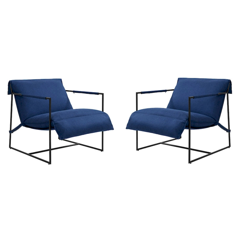 Stoffsessel mit Metallrahmen Schlingsessel 2er Set