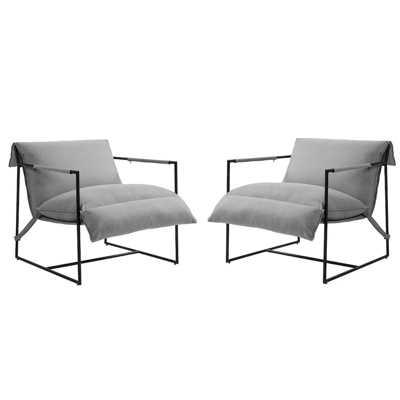 Stoffsessel mit Metallrahmen Schlingsessel 2er Set