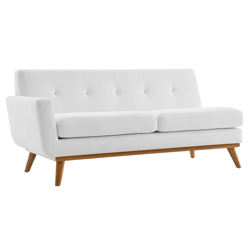 Mid-Century Modern Polster-Zweisitzer mit Armlehne links, Azur