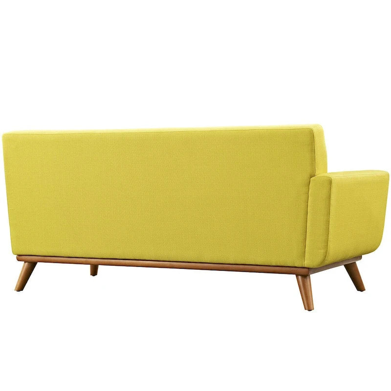 Mid-Century Modern Polster-Zweisitzer mit Armlehne links, Azur