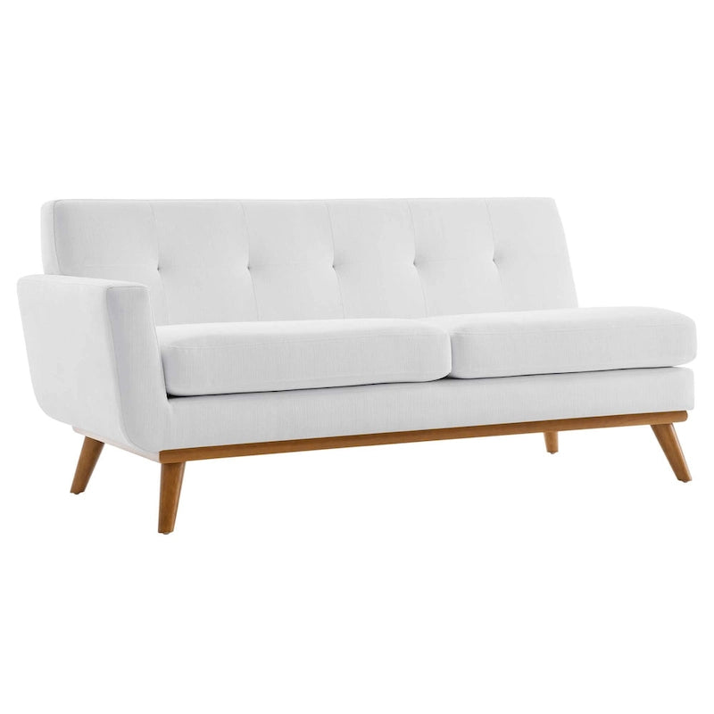 Mid-Century Modern Polster-Zweisitzer mit Armlehne links, Azur