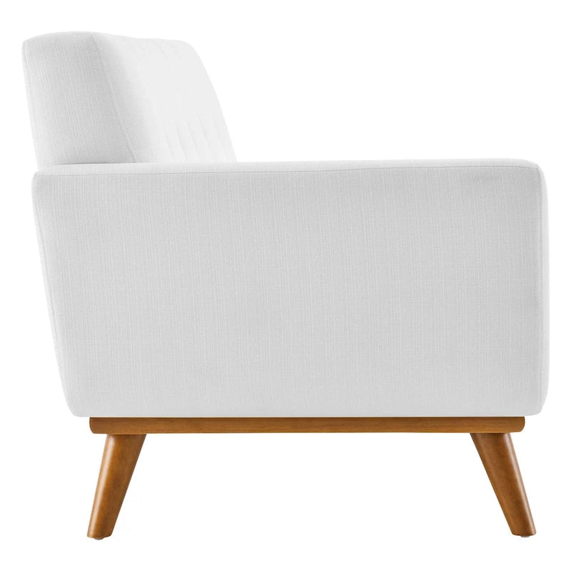 Mid-Century Modern Polster-Zweisitzer mit Armlehne links, Azur