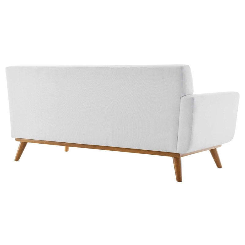 Mid-Century Modern Polster-Zweisitzer mit Armlehne links, Azur