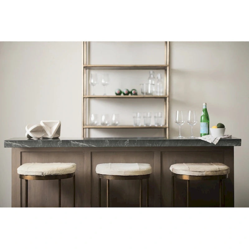 Barhocker aus schwarzem Kunstleder mit Metallgestell in Nickeloptik