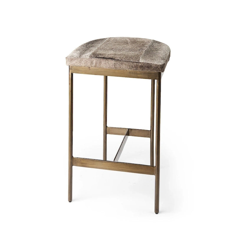 Barhocker aus schwarzem Kunstleder mit Metallgestell in Nickeloptik
