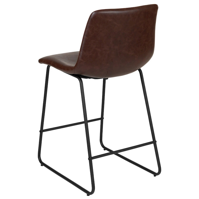 Gepolsterte, moderne Esszimmerhocker in Tresenhöhe (2er-Set)