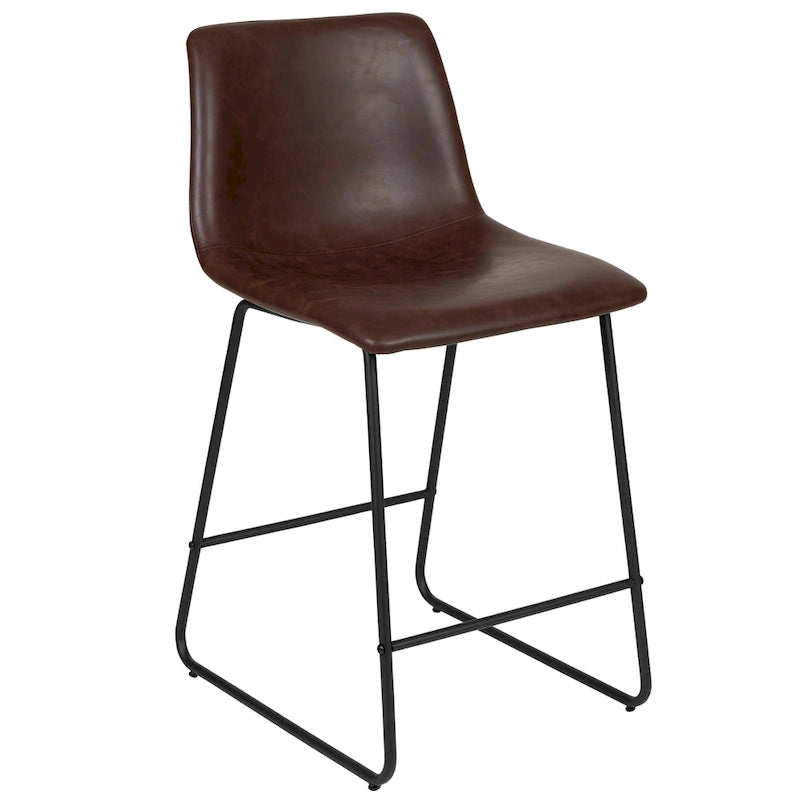 Gepolsterte, moderne Esszimmerhocker in Tresenhöhe (2er-Set)