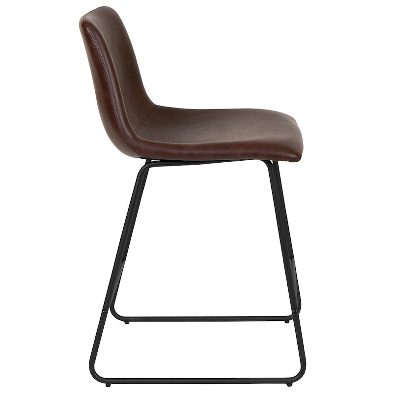 Gepolsterte, moderne Esszimmerhocker in Tresenhöhe (2er-Set)