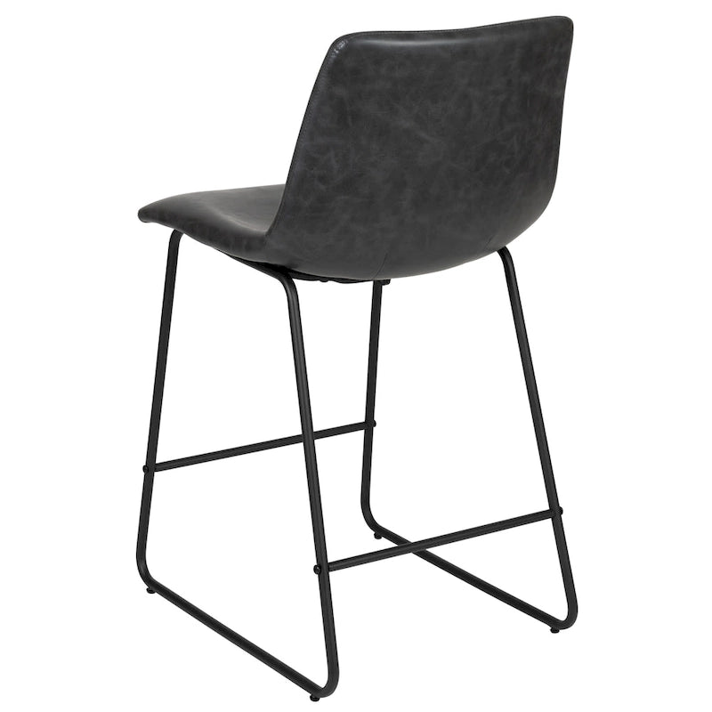 Gepolsterte, moderne Esszimmerhocker in Tresenhöhe (2er-Set)