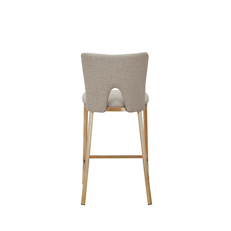 Zeitgenössischer Thekenhocker in Beige & Messing, 2er-Set