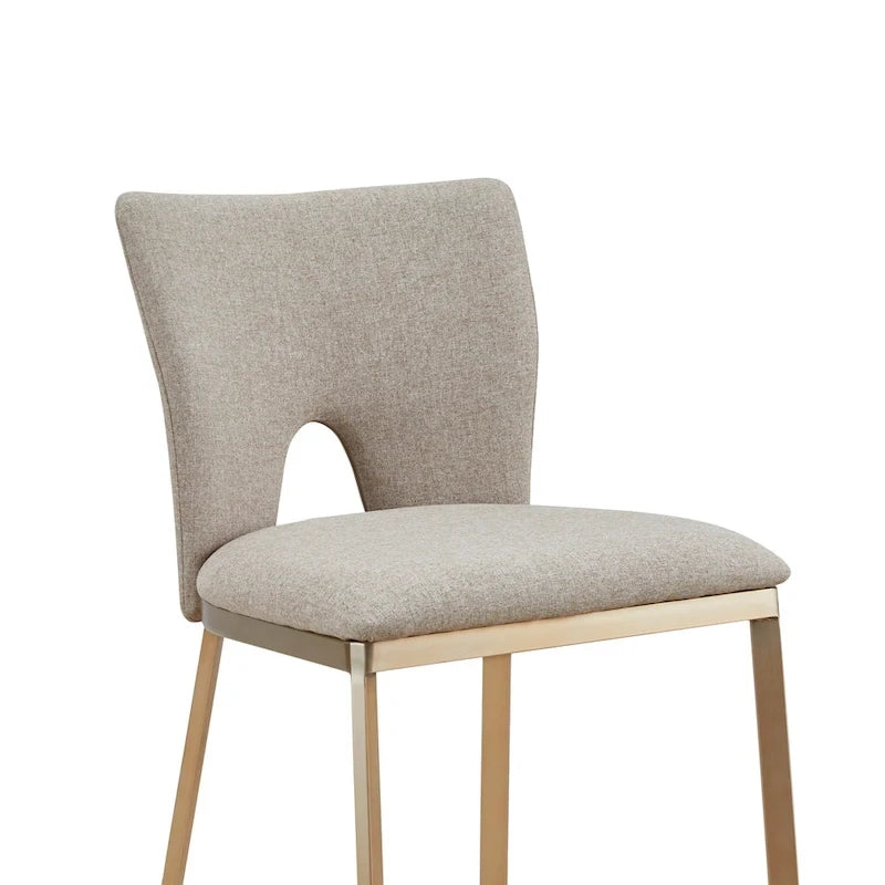 Zeitgenössischer Thekenhocker in Beige & Messing, 2er-Set