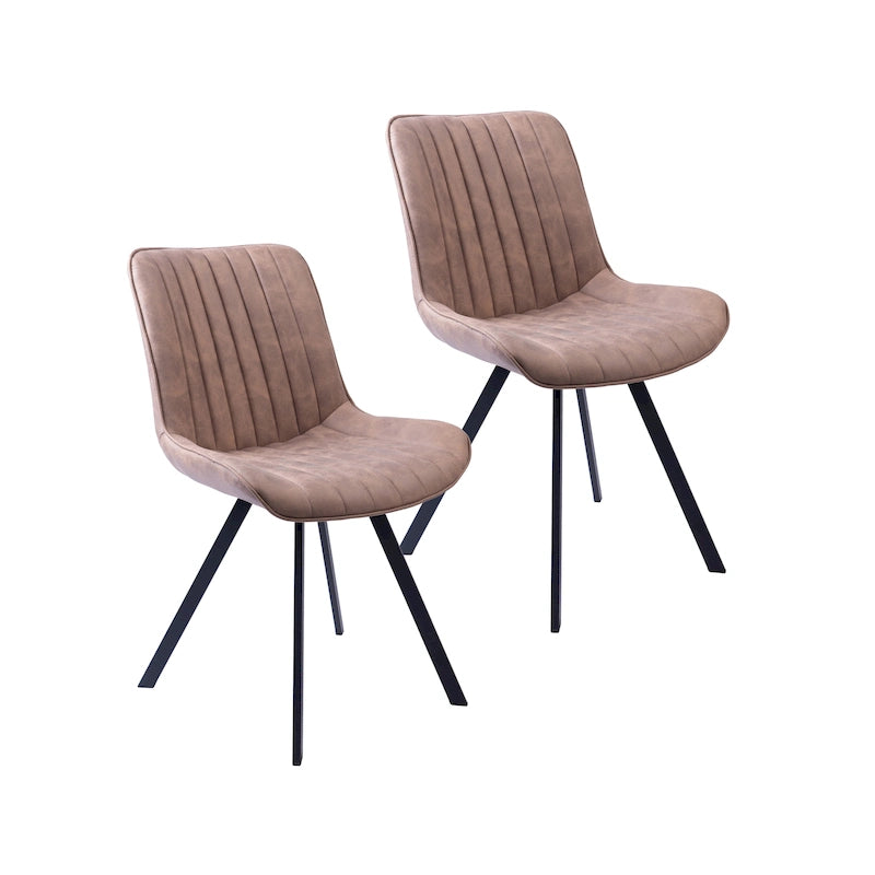Mikrofaser-Esszimmerstühle mit Metallbeinen, 2er-Set