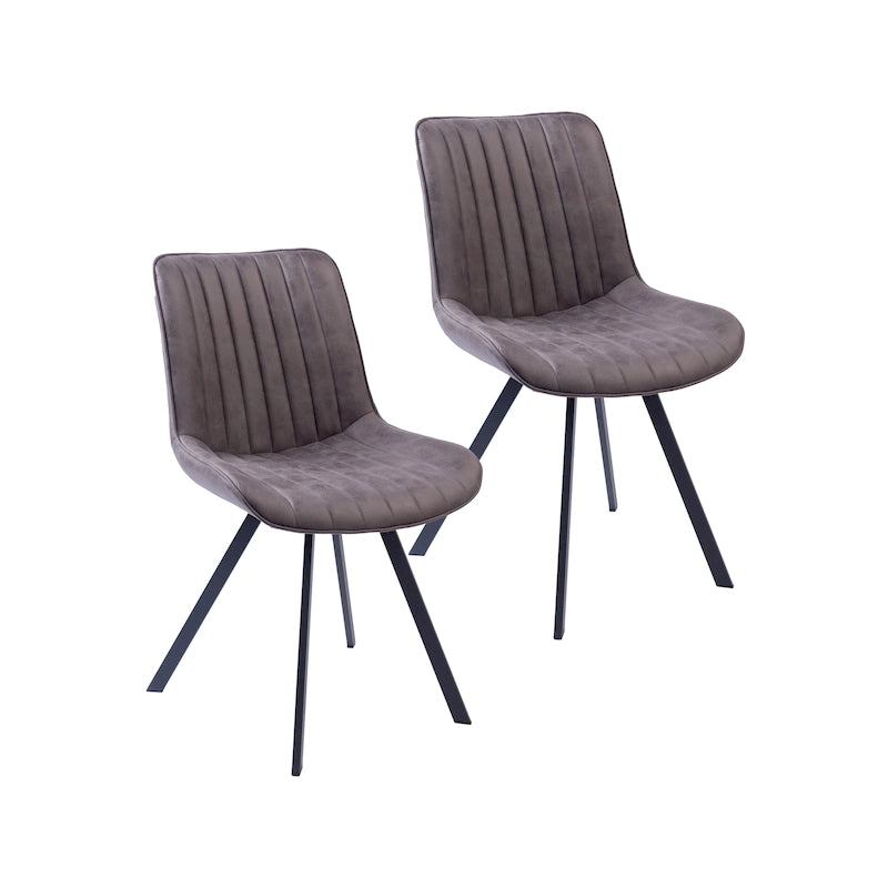 Mikrofaser-Esszimmerstühle mit Metallbeinen, 2er-Set