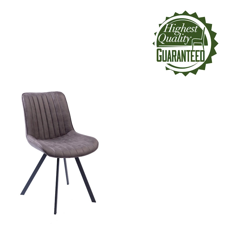 Mikrofaser-Esszimmerstühle mit Metallbeinen, 2er-Set
