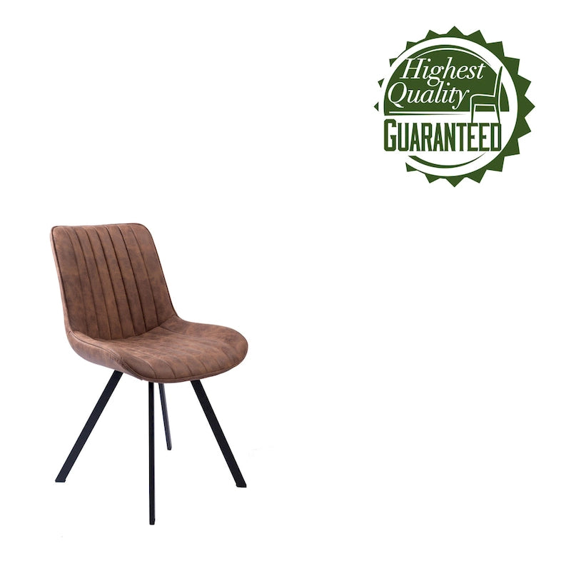 Mikrofaser-Esszimmerstühle mit Metallbeinen, 2er-Set