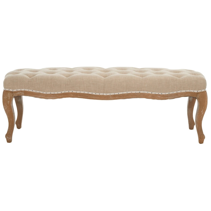 Französische Landhausbank, gepolstert – 132B x 46T x 46H cm