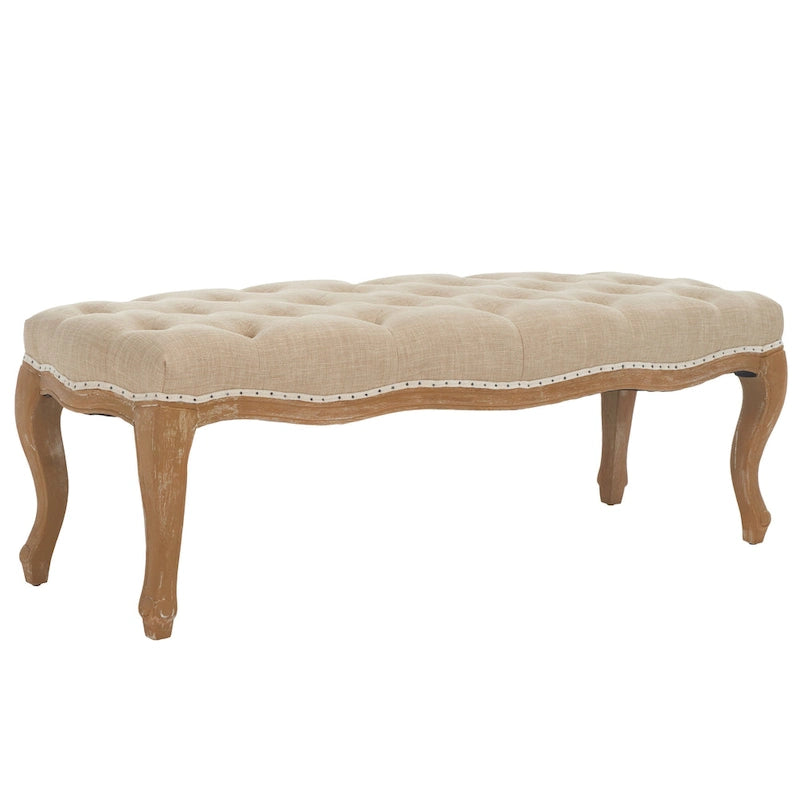 Französische Landhausbank, gepolstert – 132B x 46T x 46H cm
