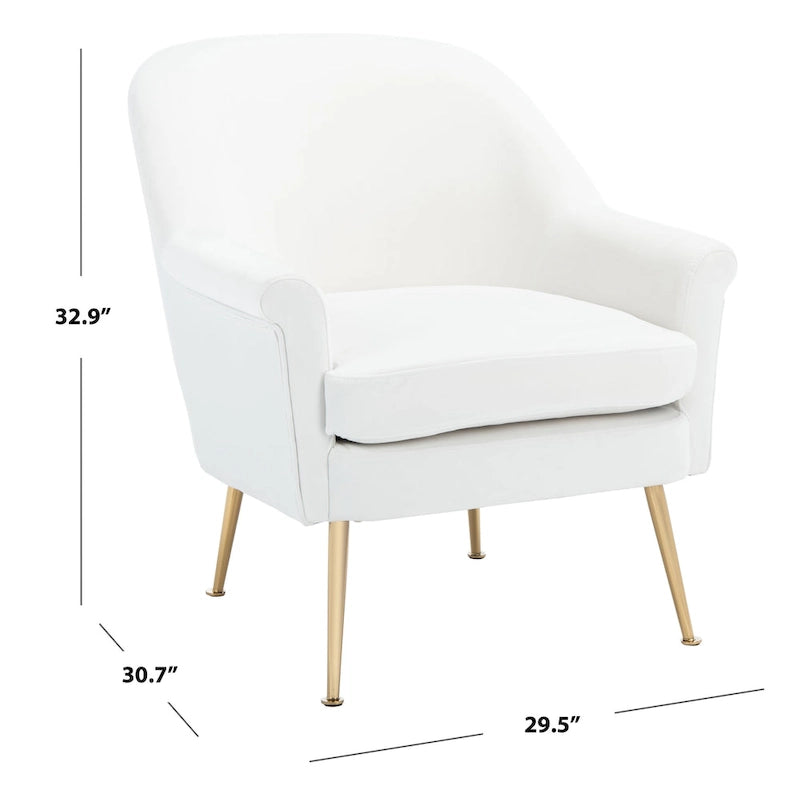 Sessel aus Samt mit goldenen Metallbeinen
