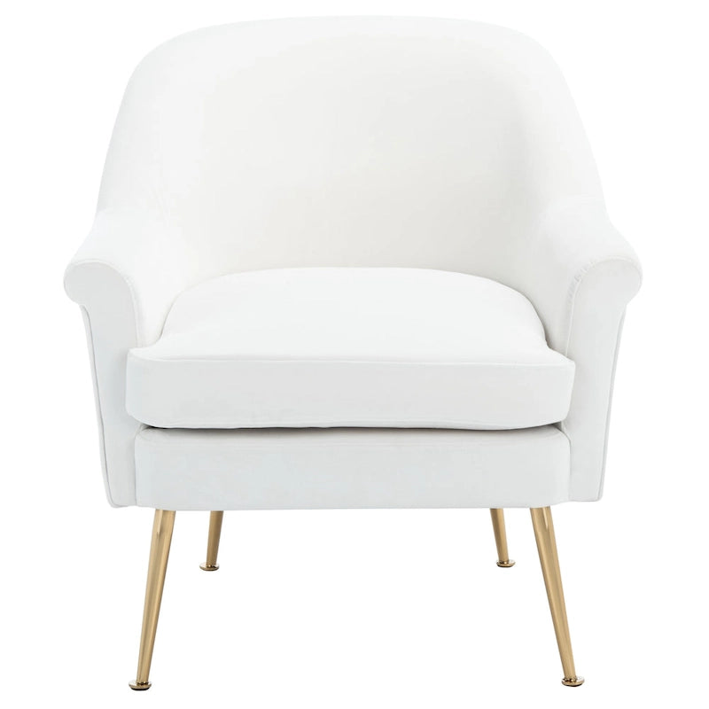 Sessel aus Samt mit goldenen Metallbeinen