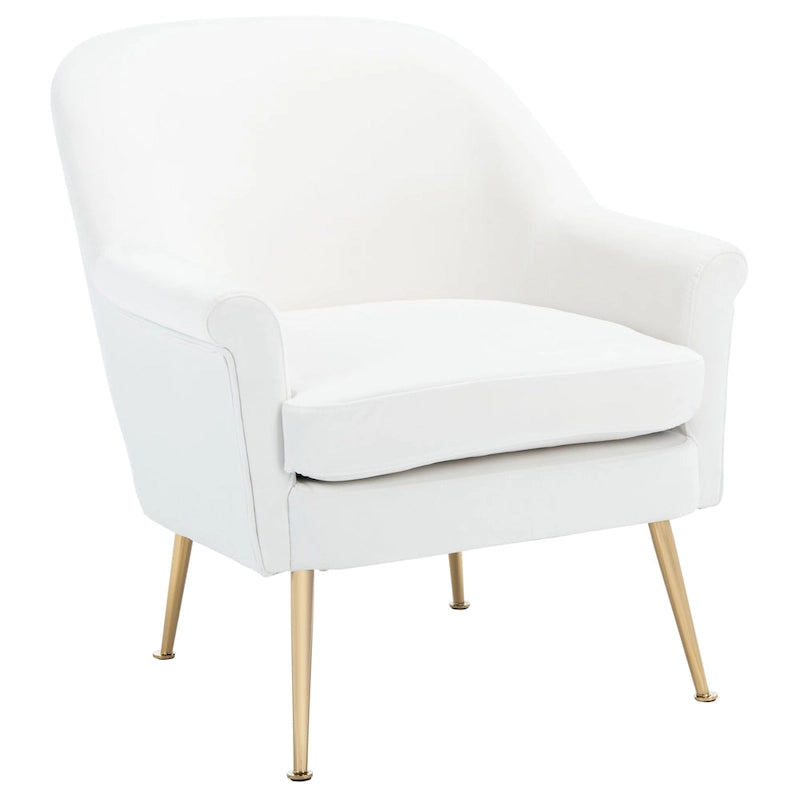 Sessel aus Samt mit goldenen Metallbeinen
