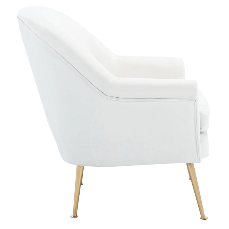 Sessel aus Samt mit goldenen Metallbeinen