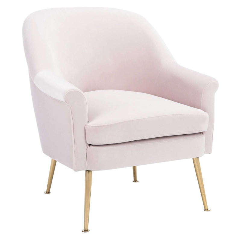 Sessel aus Samt mit goldenen Metallbeinen
