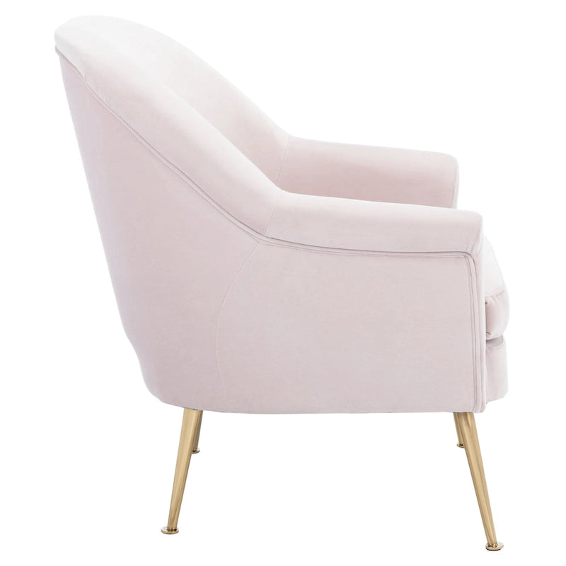 Sessel aus Samt mit goldenen Metallbeinen