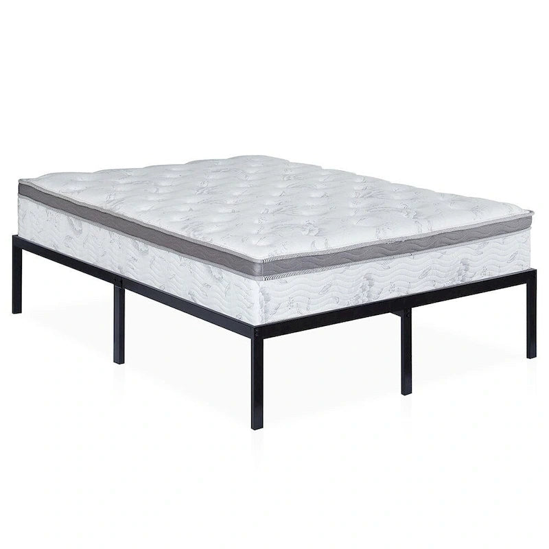 King-Size, 16 Zoll hohes, hochbelastbares Metall-Plattformbettgestell