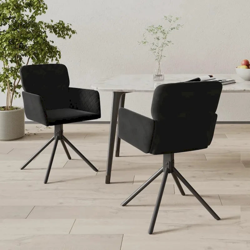 Drehbare Samt-Esszimmerstühle, 2er-Set