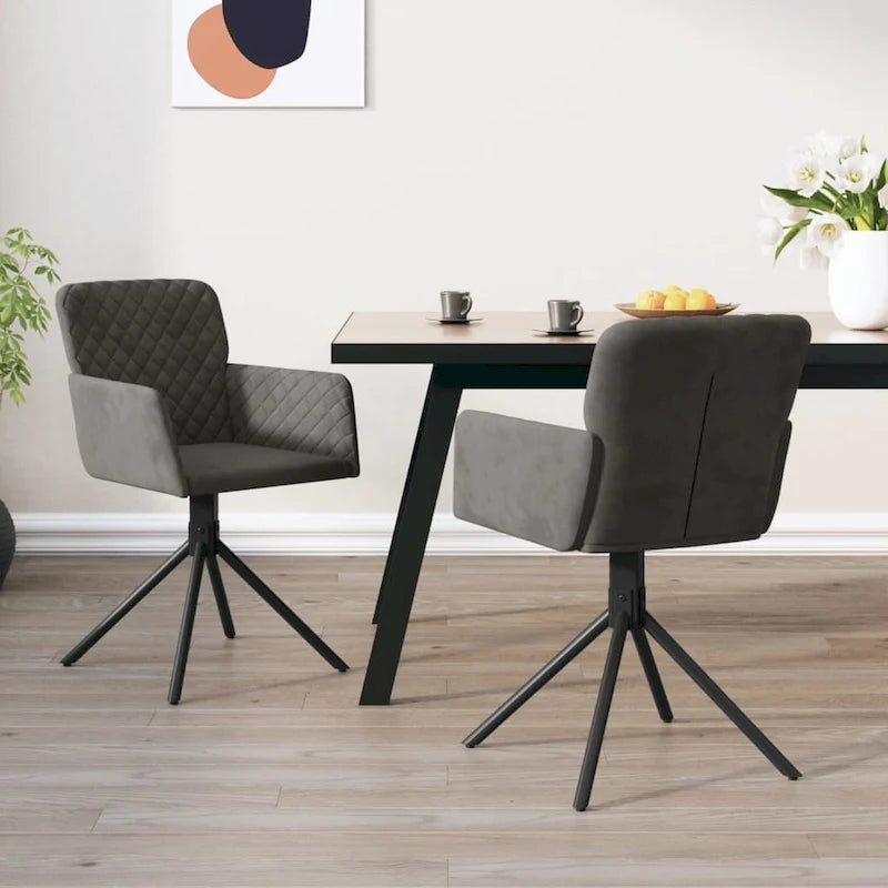 Drehbare Samt-Esszimmerstühle, 2er-Set