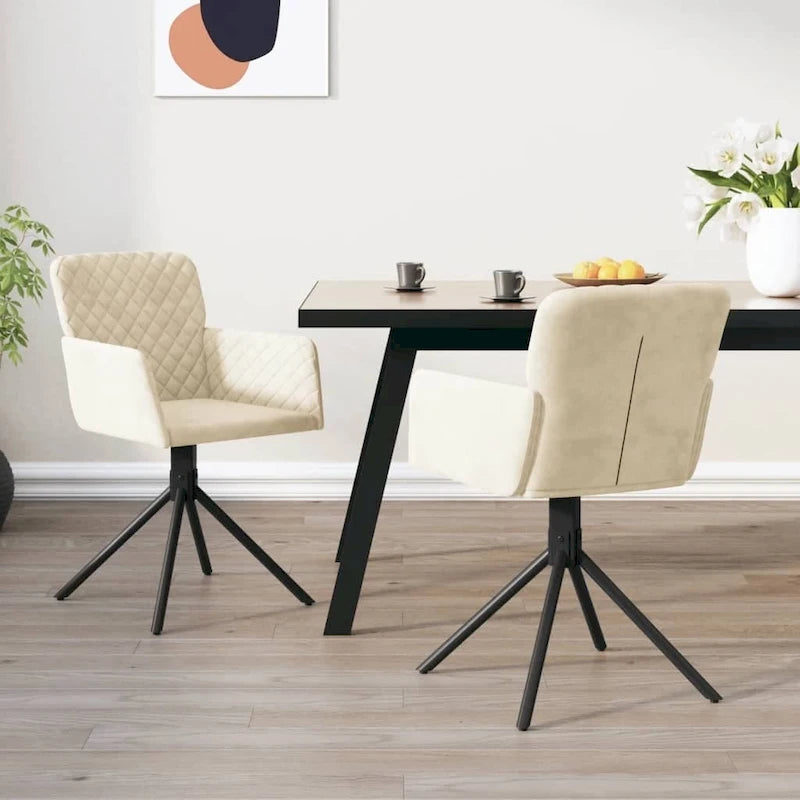 Drehbare Samt-Esszimmerstühle, 2er-Set