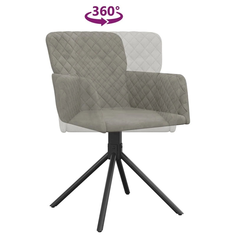 Drehbare Samt-Esszimmerstühle, 2er-Set