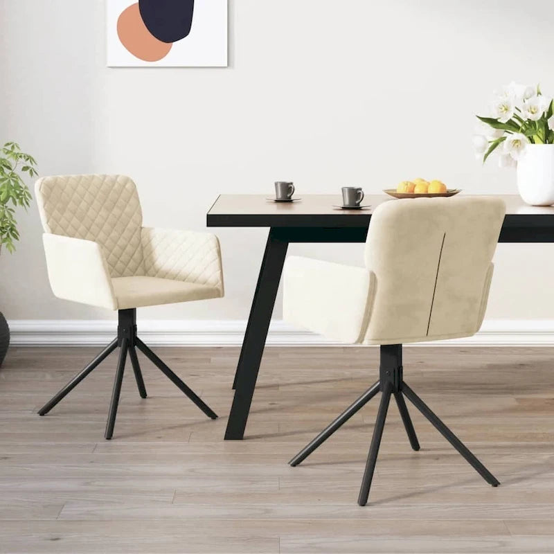 Drehbare Samt-Esszimmerstühle, 2er-Set