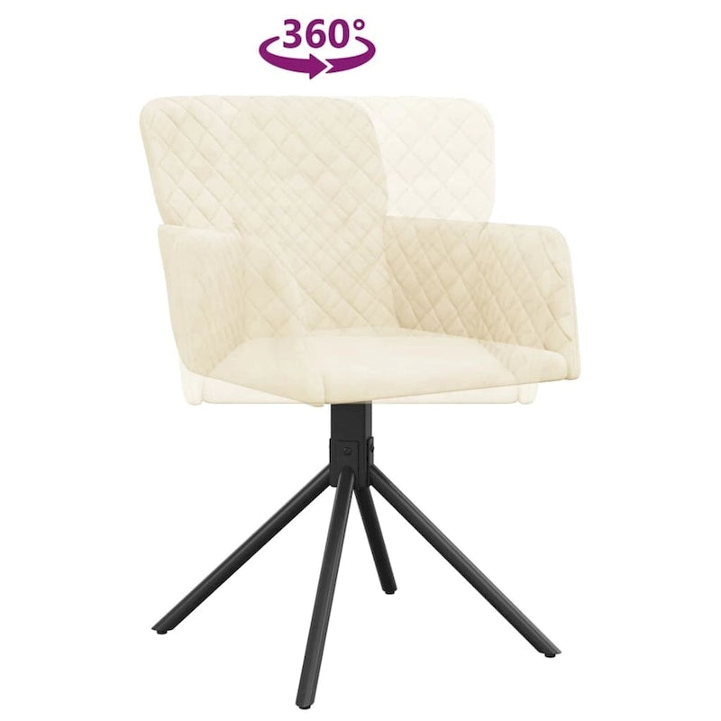Drehbare Samt-Esszimmerstühle, 2er-Set