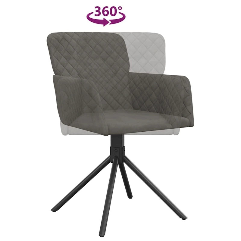 Drehbare Samt-Esszimmerstühle, 2er-Set