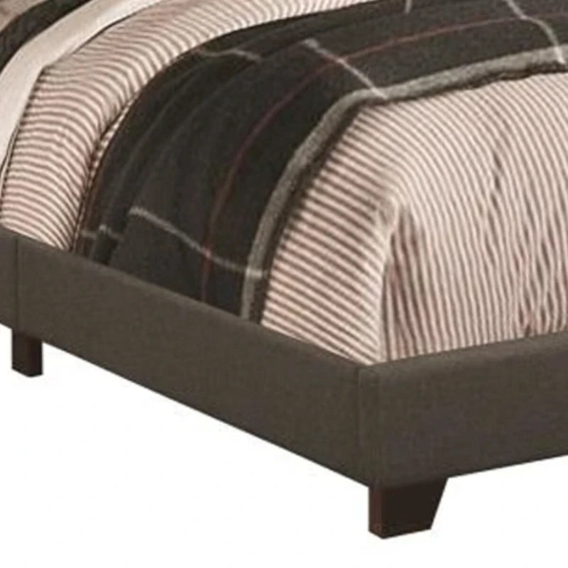 Plattformbett Queen-Size, Stoffbezug mit Ziernägeln, Anthrazitgrau