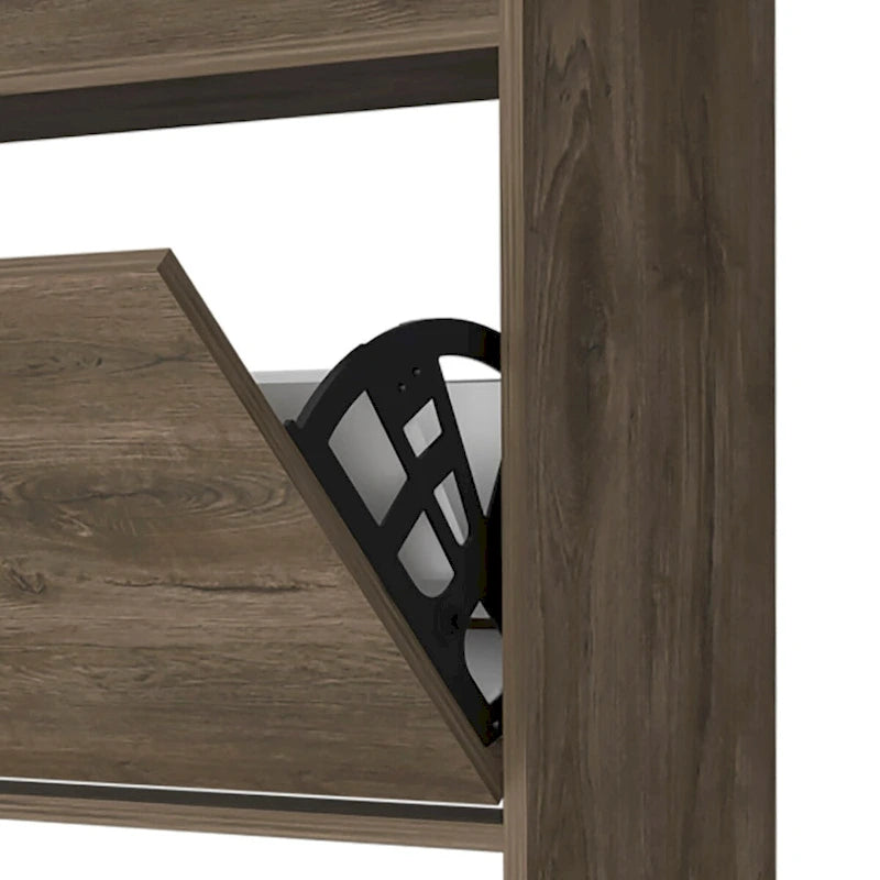 Holzschuhschrank mit 2 Kippfächern und einer oberen Ablage