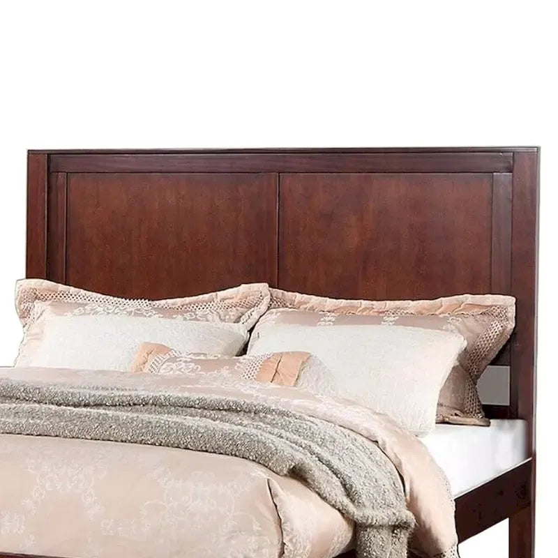 Queensize-Holzbett mit Kopfteil mit 2 Paneelen