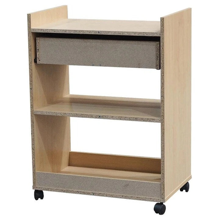 Kücheninsel Mikrowellenwagen Schrank mit Schublade und Regalen zur Aufbewahrung (Buche)