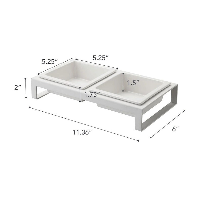 Futternäpfe mit Ständer – Stahl & Keramik, 1,25 Tassen pro Napf