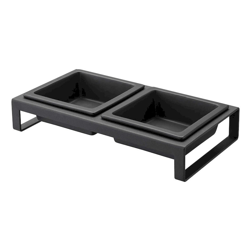 Futternäpfe mit Ständer – Stahl & Keramik, 1,25 Tassen pro Napf