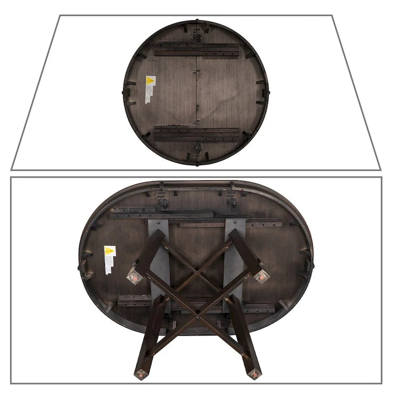 Ausziehbarer Esstisch im Vintage-Stil mit abnehmbarer Platte