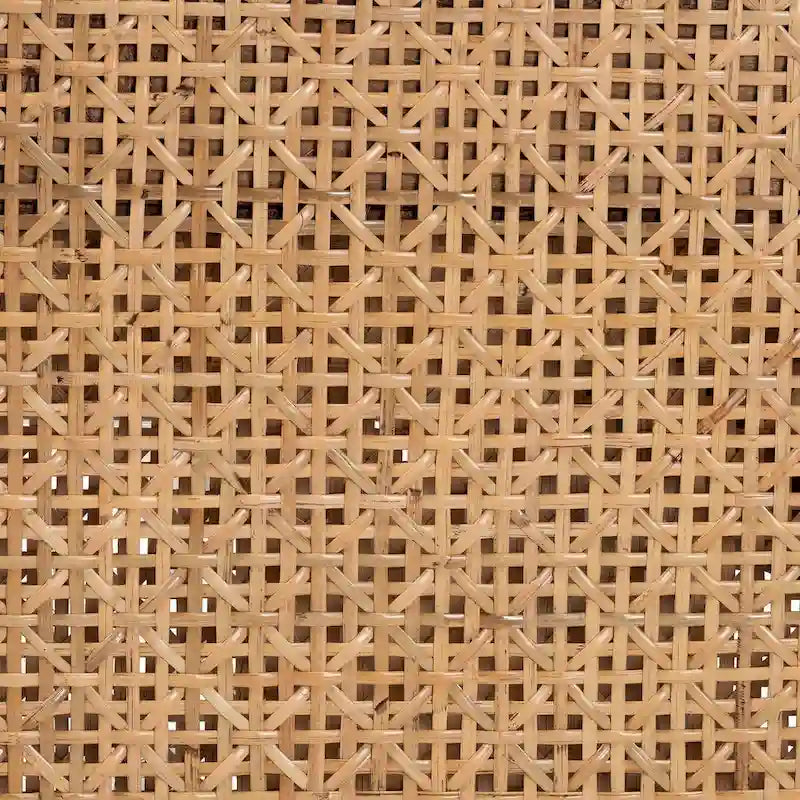 Bohemian Akzentbank aus Rattan und Akazienholz, Hellhonig