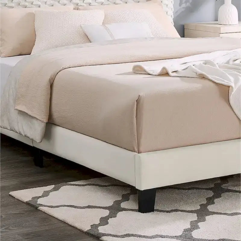 Plüschiges 3D Polsterplattformbett, White Dove