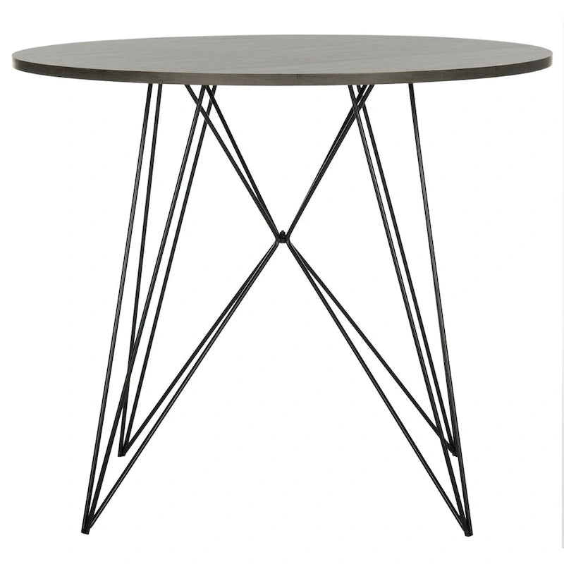 Dunkelgrauer/schwarzer runder Esstisch – 89,9 x 89,9 x 74,9 cm