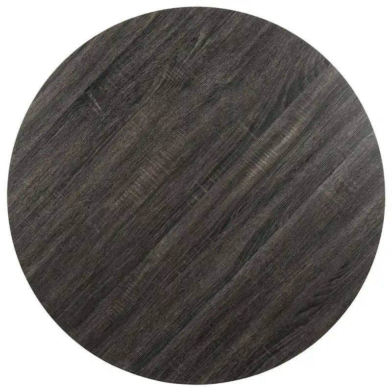 Dunkelgrauer/schwarzer runder Esstisch – 89,9 x 89,9 x 74,9 cm